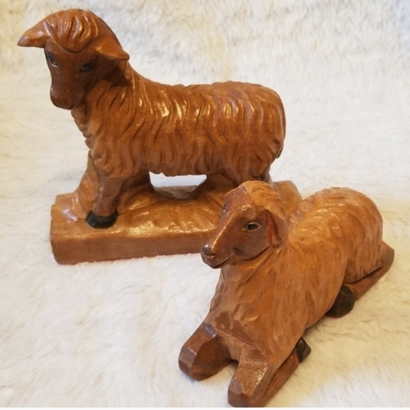 Other - Vintage | Carved Wooden Sheep Lamb Statue Decor